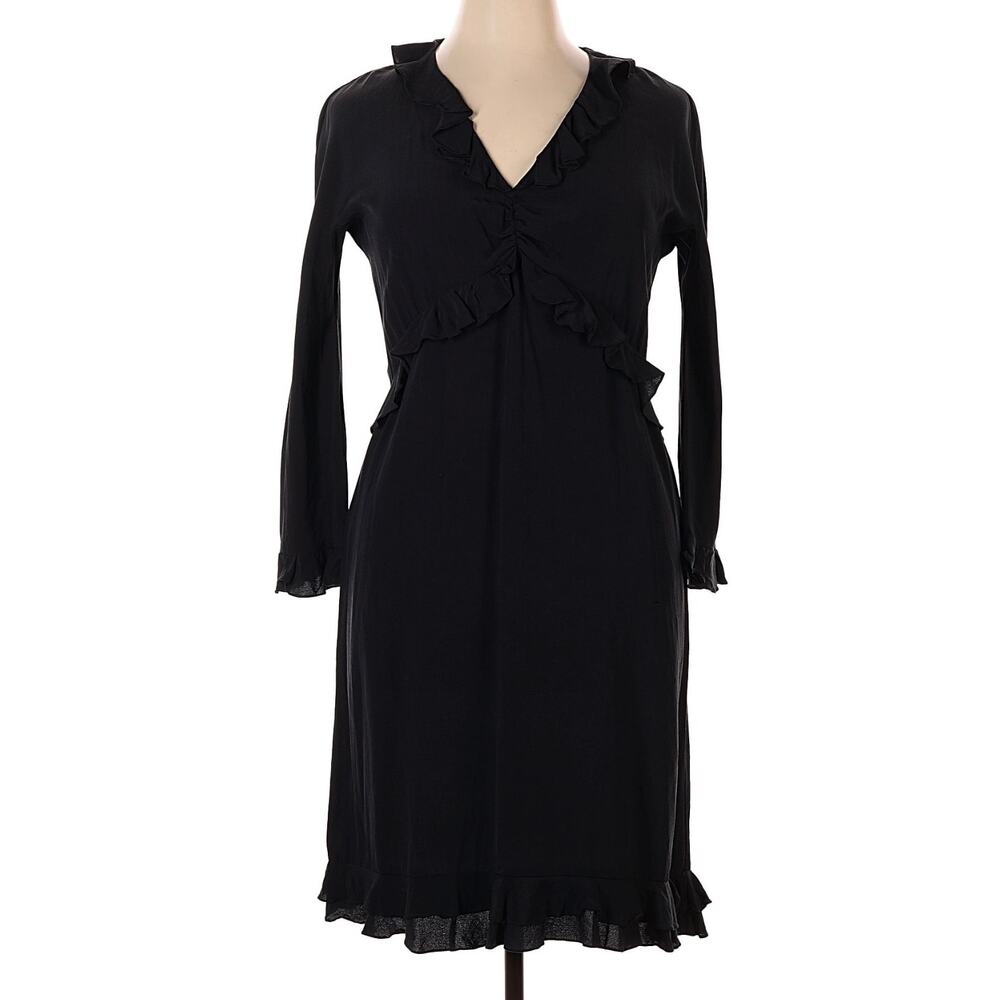 Gucci Black FW16 Silk Ruffle Midi Dress NWT US 10-12 Designer - Picture 2 of 12